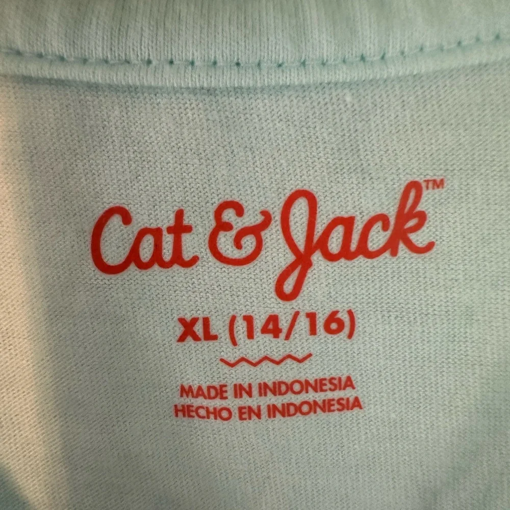 Cat & Jack sequins Unicorn Blue Short Sleeve shirt